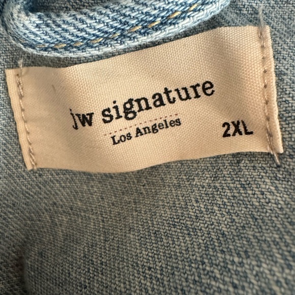 jw signature Los Angeles Blue Denim Cropped Jacket 2XL - Picture 11 of 11
